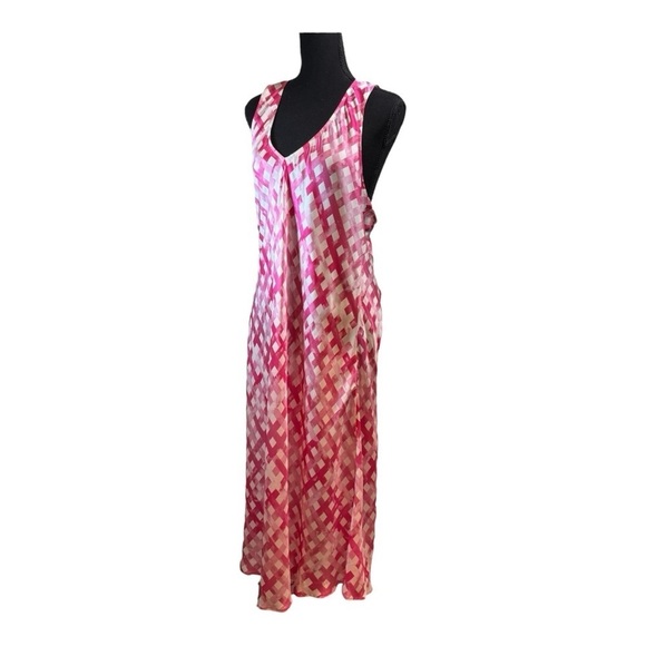 Chloe Kristyn Nina Slip Dress in Fuchsia Ombré Gingham NWT - Picture 4 of 8
